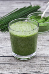 Glass of wheatgrass smoothie - LVF002630