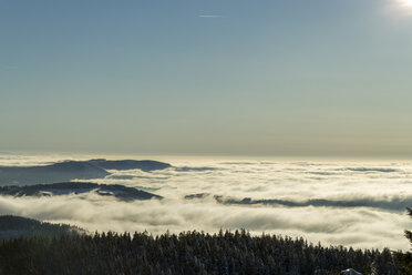 Germany, Baden-Wuerttemberg, Black Forest, View over clouds in winter - JUNF000170