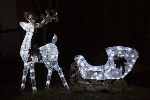 Canada, Vancouver, Christmas illuminations, Reindeer sleigh - NGF000187