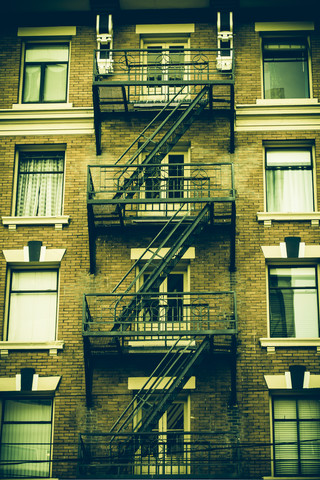 Canada, Vancouver, Exterior of historic building in Gastown stock photo