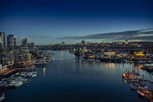 Canada, Vancouver, Burrard Street Bridge with False Creek - NGF000205