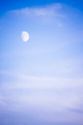 Germany, Hamburg, sky with clouds and moon - KRPF001230
