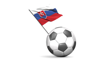 Flagge der Slowakei auf Fußball, Illustration - ALF000287