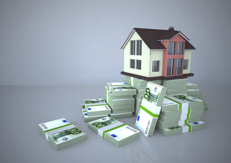 House and Euro notes, Illustration - ALF000290