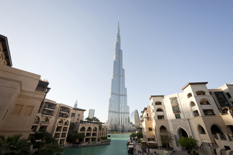 VAE, Dubai, Blick auf den Burj Khalifa, lizenzfreies Stockfoto