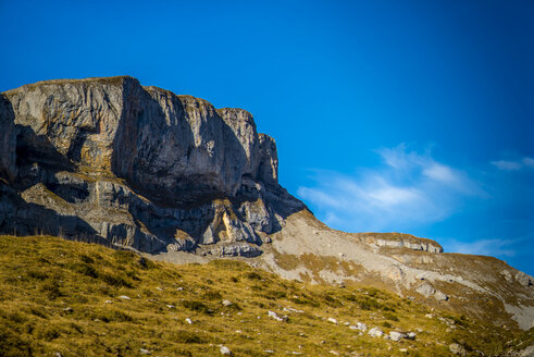 Österreich, Vorarlberg, Allgäuer Alpen, Kleines Walsertal, Gottesackerplateau, Blick auf den Hohen Ifen - WGF000592