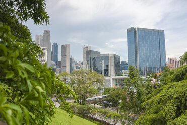 Singapore, downtown, financial district, view from Fort Canning park - JB000242