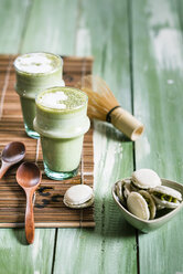 Matcha-Cappuccino, Macarons gefüllt mit Matcha-Creme - SBDF001634