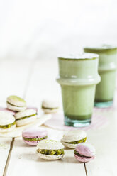 Matcha-Cappuccino, Macarons gefüllt mit Matcha-Creme - SBDF001639