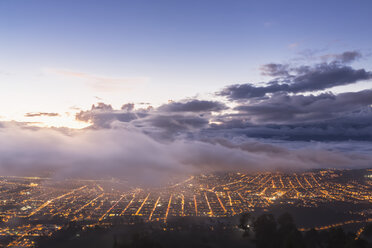 South America, Ecudador, Imbabura Province, Ibarra, blue hour and fog - FO007667