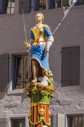 Switzerland, Lausanne, Lady Justice statue - WDF002900