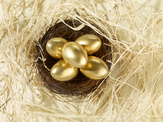 Ostern, Osternest mit goldenen Eiern - SRSF000571