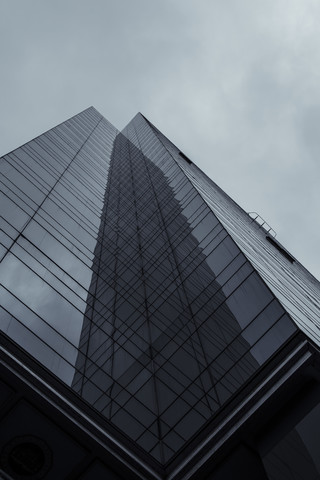 Canada, Vancouver, facade of modern office building with reflection at financial district stock photo