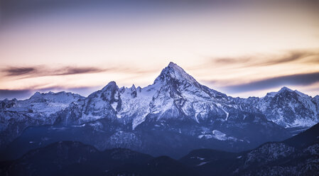 Austria, Salzburg State, View to Watzmann in the evening - STCF000068