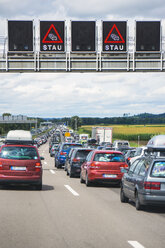 Deutschland, Bayern, Stau auf der Autobahn A9 zwischen München und Nürnberg - WEF000328