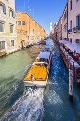 Italy, Venice, boats on a canal - THAF001264