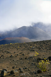 USA, Hawaii, Maui, Haleakala, clouds in the volcanic crater - BRF001056