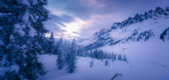 Österreich, Hochkönig, Mühlbach, Blick auf die schneebedeckte Mandlwand - STCF000097