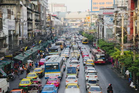 Thailand, Bangkok, Verkehrsstau, lizenzfreies Stockfoto