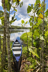 Ecuador, Amazon River region, dugout canoe at Lake Pilchicocha - FOF007752