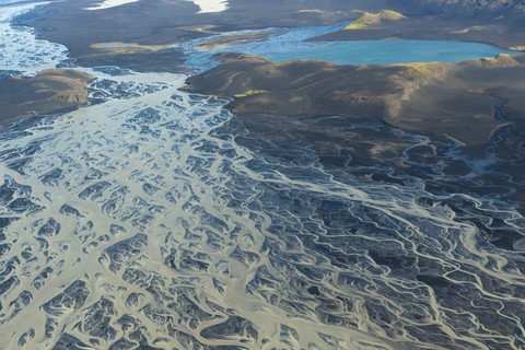 Insel, Luftaufnahme des Skaftafell-Nationalparks, lizenzfreies Stockfoto