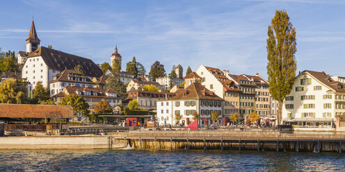 Switzerland, Canton of Lucerne, Lucerne, Old town, Musegg wall and Musegg towers, needle dam - WDF002965