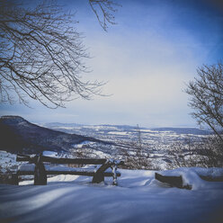 Germany, Baden-Wurttemberg, Swabian Alb, Winter morning - LVF003022