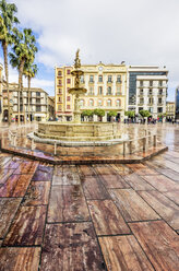 Spain, Andalusia, Malaga, Old town, Plaza de la Constitucion, Fountain - THAF001281