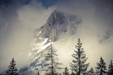 Österreich, Bundesland Salzburg, Maria Alm, Berg im Nebel - NNF000188