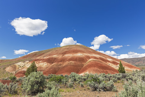 USA, Oregon, John Day Fossil Beds National Monument, Painted Hills, lizenzfreies Stockfoto