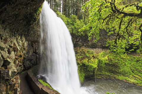 USA, Oregon, Silver Falls State Park, Lower South Falls, lizenzfreies Stockfoto