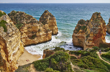 Portugal, Algarve, Lagos, rocky coast and beach - MRF001545