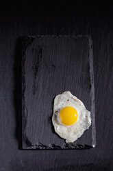 Fried quail egg on slate - CSF025001