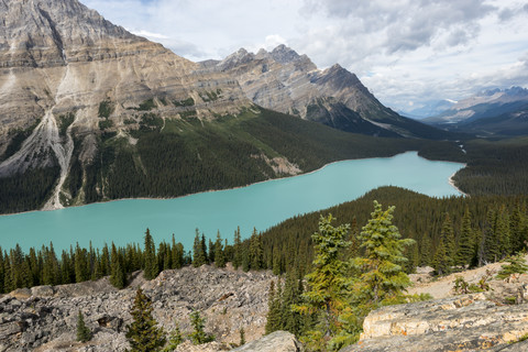 Kanada, Britisch-Kolumbien, Banff-Nationalpark, Peyto-See, lizenzfreies Stockfoto
