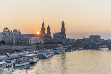 Germany, Dresden, view to city at sunset - PVCF000346