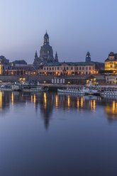 Germany, Dresden, view to Dresden Frauenkirche and Sekundogenitur in the morning - PVCF000358