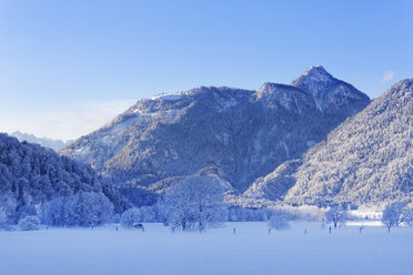 Germany, Bavaria, Upper Bavaria, Chiemgau, Chiemgau Alps, View to Mountain Rudersburg in the morning - SIEF006542