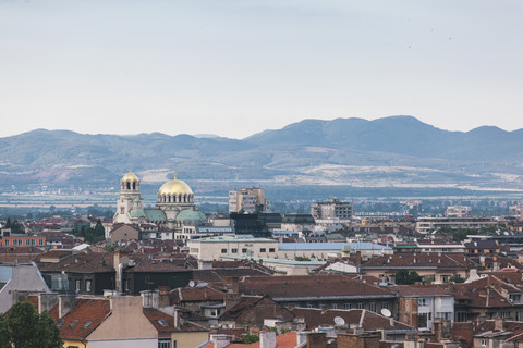Bulgarien, Sofia, Blick auf die Alexander-Newski-Kathedrale, lizenzfreies Stockfoto