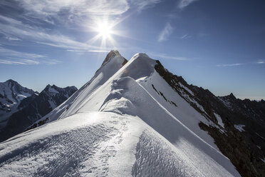 Switzerland, Pennine Alps, Aletschhorn, sunrise - BMF000834
