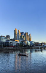 South America, Argentina, Buenos Aires, dock area in the evening - STSF000704