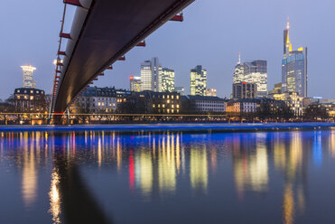 Germany, Frankfurt, city view at twilight - KEBF000092