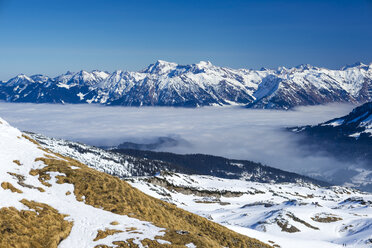 Österreich, Vorarlberg, Kleines Walsertal, Blick zum Gottesackerplateau, im Hintergrund die Allgäuer Alpen - WGF000627