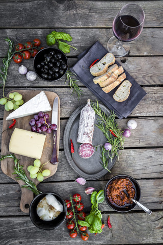 Variety of Italian antipasti stock photo