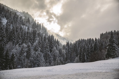 Deutschland, Bayern, Skigebiet Grasgehren, lizenzfreies Stockfoto