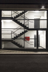 Germany, Brandenburg, view to lighted staircase at Berlin Brandenburg Airport - ASC000080