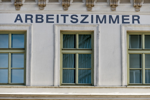 Austria, Linz, facade of death house of Adalbert Stifter stock photo