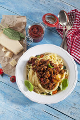 Plate of Spaghetti Bolgnese and ingredients - CSF025276