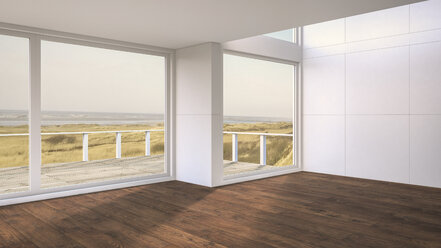 3D Rendering, Interior of empty beach house - UWF000418