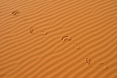 Algeria, footmarks and sand ripples on a desert dune at Sahara - ESF001559