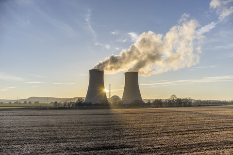 Germany, Lower Saxony, Grohnde, Grohnde Nuclear Power Plant stock photo